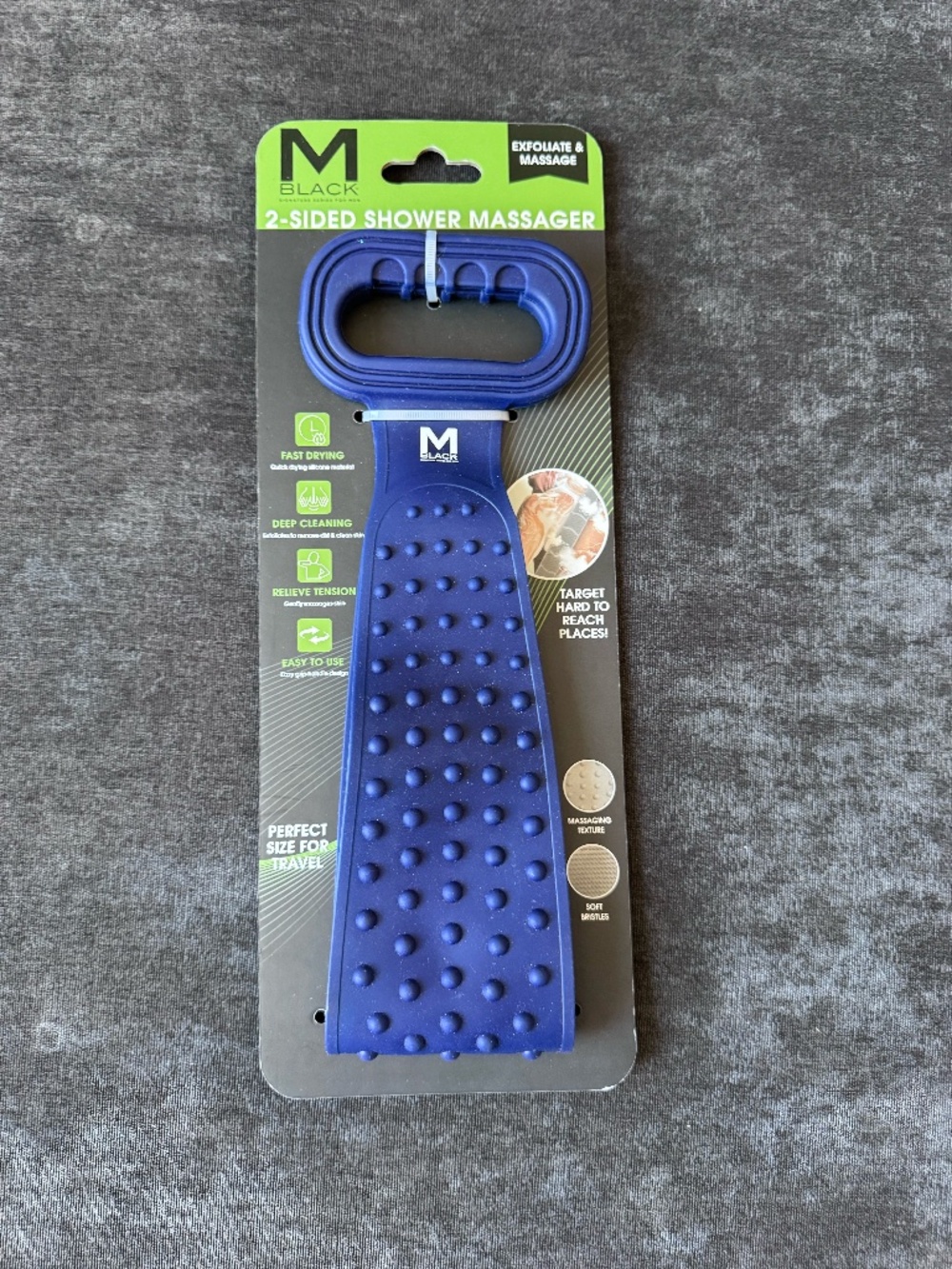 M BLACK 2-Sided Shower Massager